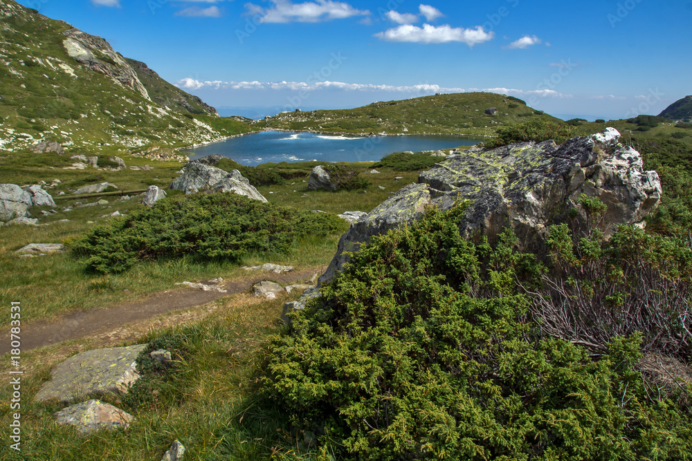 Amazing view of The Trefoil lake, Rila Mountain, The Seven Rila Lakes, Bulgaria Amazing view of The Trefoil lake, Rila Mountain, The Seven Rila Lakes, Bulgaria