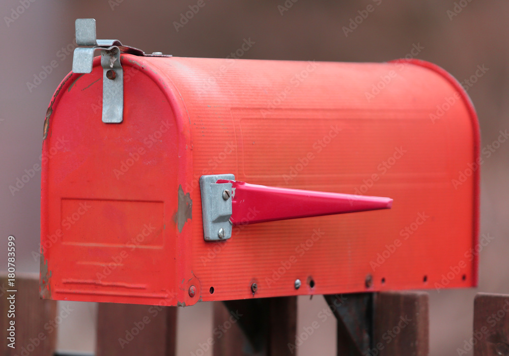 American letterbox with the lowered stem to signal that the post American letterbox with the lowered stem to signal that the post