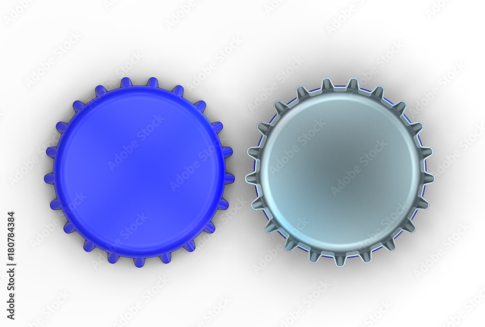 3d illustration of bottle caps isolated on white 3d illustration of bottle caps isolated on white