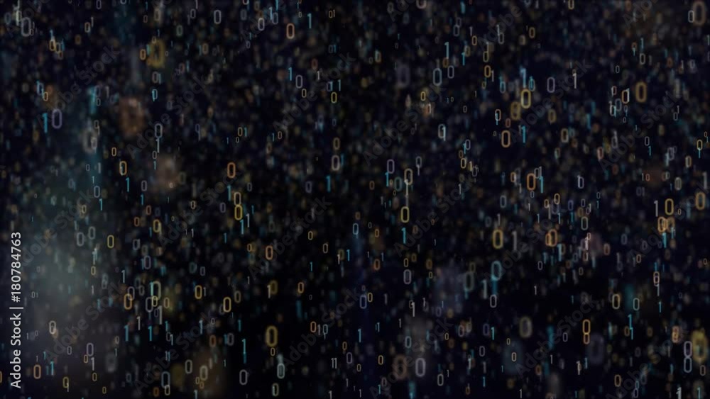 Binäre Zahlen Codes Bewegen sich im Raum eines Hackers