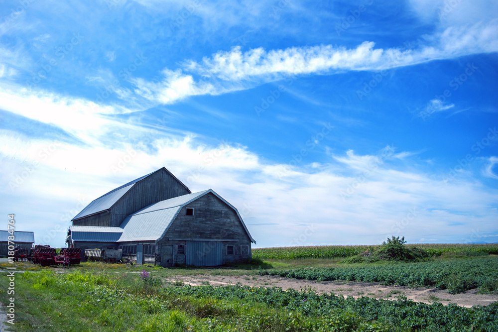 Scenic countryside and barn view
