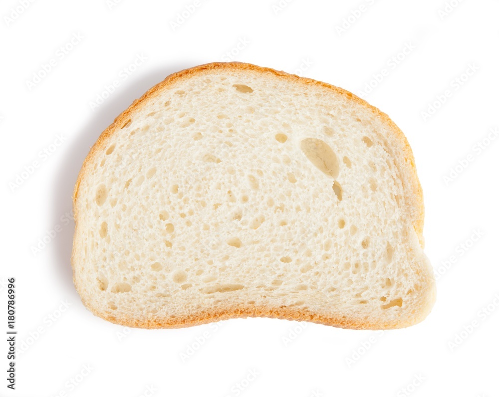 Slices of bread are isolated on a white background
