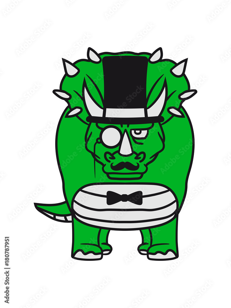 sir herr gentlemen mustache schnurrbart zylinder hut monokel brille reich hörner triceratops groß comic cartoon dinosaurier saurier dino sir herr gentlemen mustache schnurrbart zylinder hut monokel brille reich hörner triceratops groß comic cartoon dinosaurier saurier dino