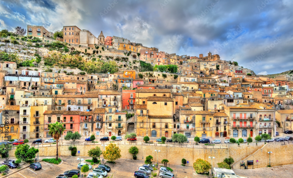 View of Ragusa, a UNESCO heritage town in Sicily, Italy