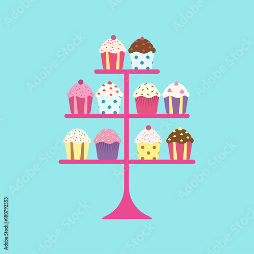 cupcakes on stand