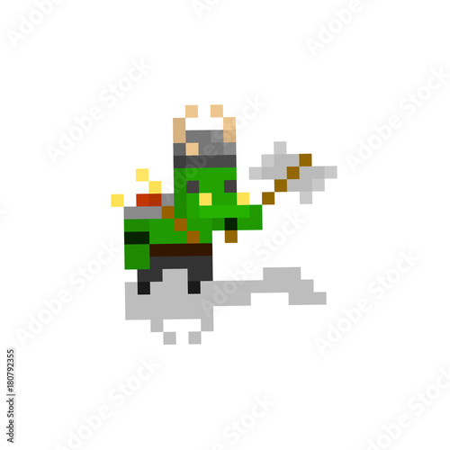 Pixel character orc warrior for games and web sites © Mikhail Miroshnichen