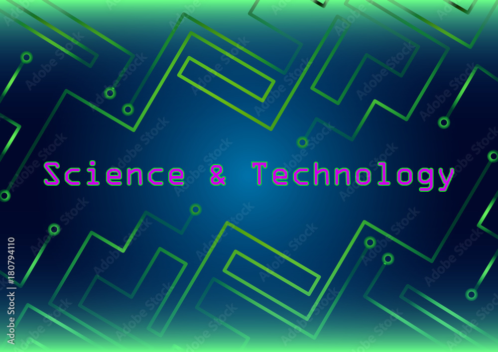 Green blue HUD background with lines and science and technology. Head-up display.