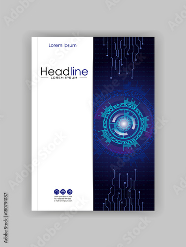 HUD cover design template in blue