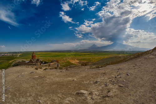 Khor Virap Monastery on Armenia-Turkey Border near Ararat Mountain