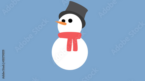 cute friendly looking snowman graphic blue