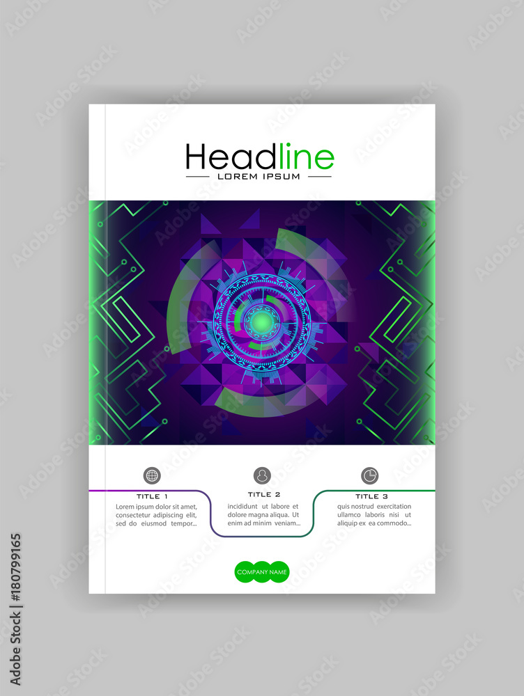 Fototapeta premium Futuristic circles with internet and business interface background with numbers. Infographic data. Head-Up Display, HUD.