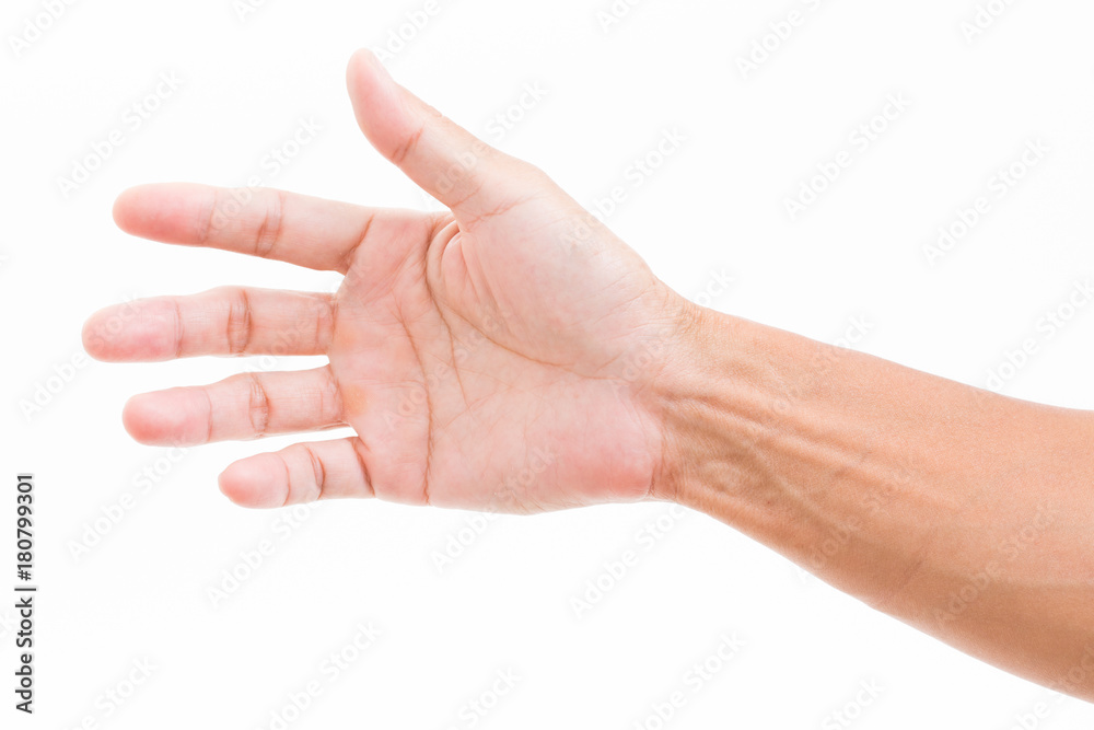 Man hand grabbing isolated on white background Man hand grabbing isolated on white background