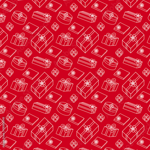 Seamless pattern of gift presents