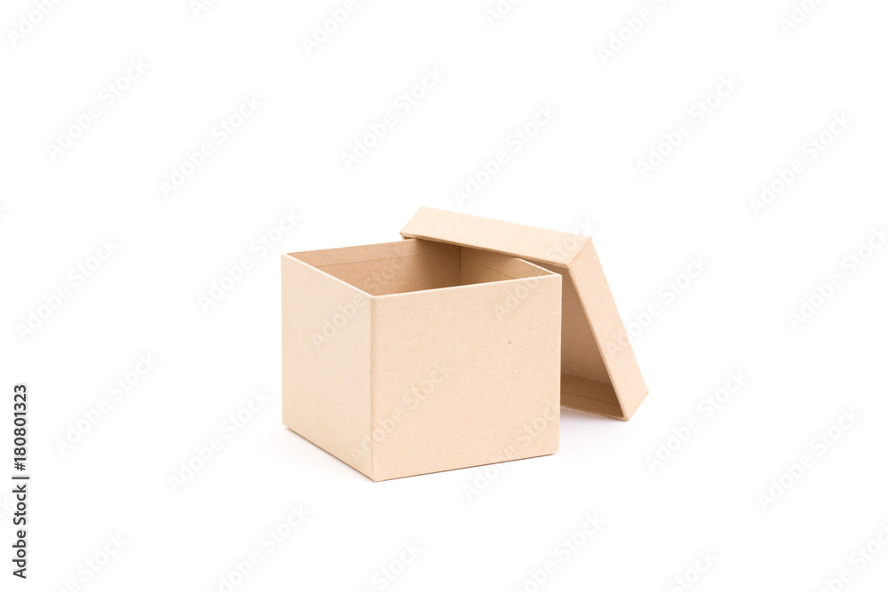 Brown paper box on white background Brown paper box on white background
