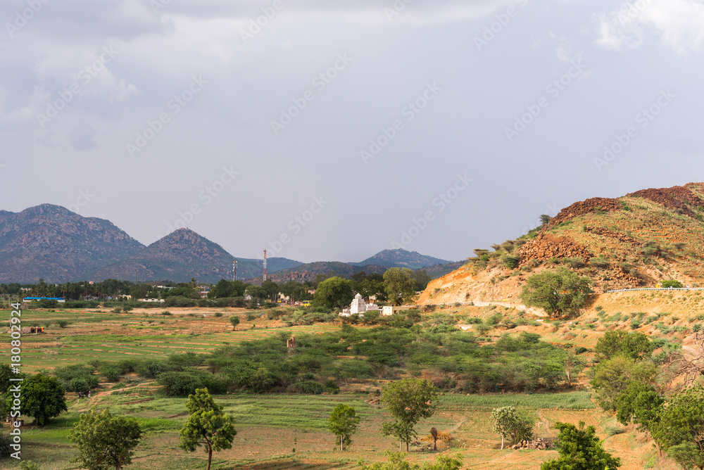 Φωτογραφία View of the indian rural landscape, Puttaparthi, Andhra Pradesh, India
