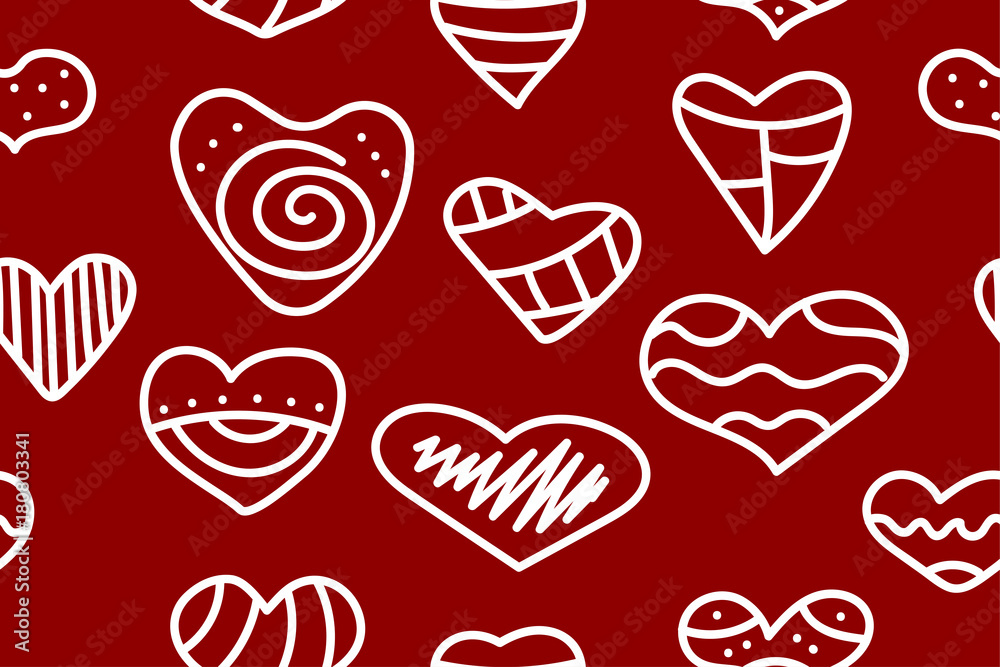 Red pattern with hearts