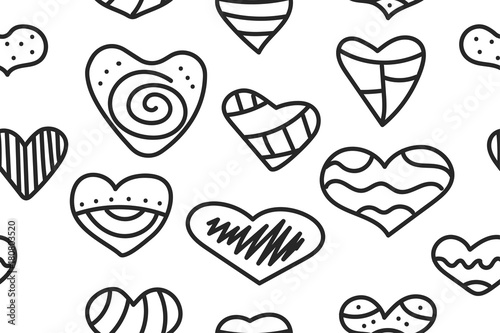 Hipster doodle hearts