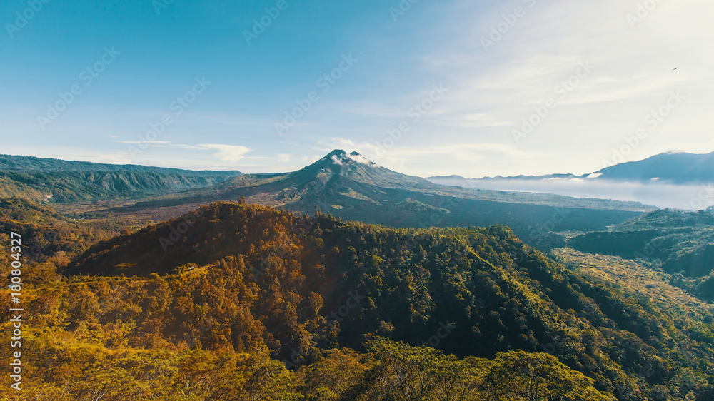 Plakat View of the Batur volcano, Bali island, Indonesia.
