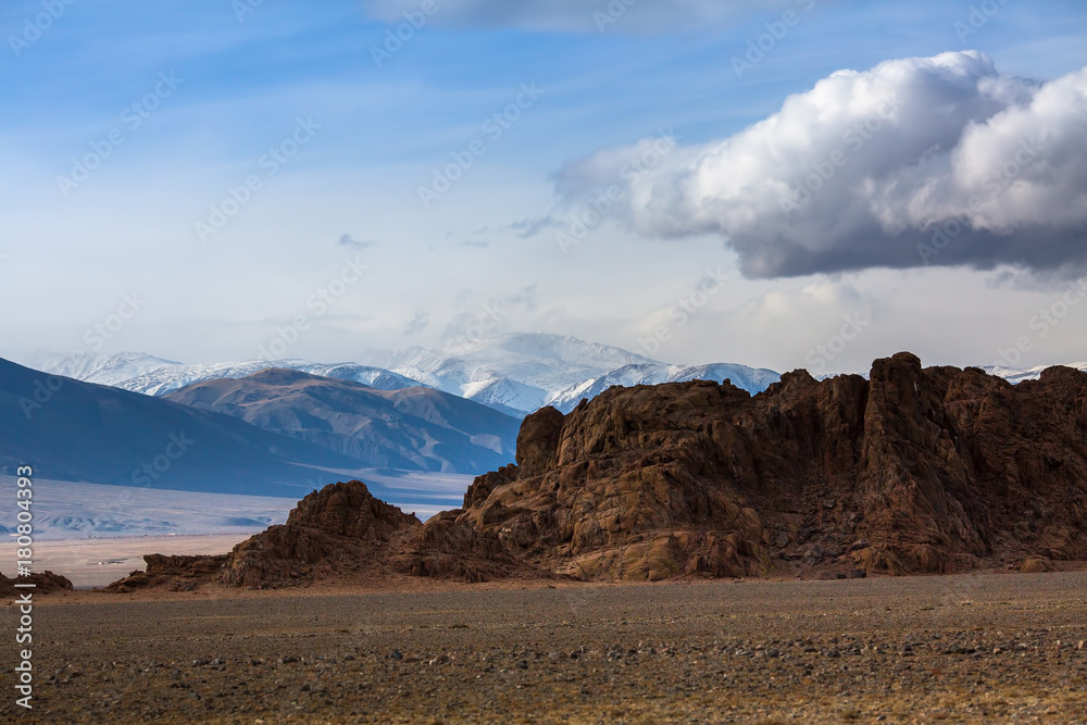 Landscape of the mountains in Western Mongolia. Landscape of the mountains in Western Mongolia.