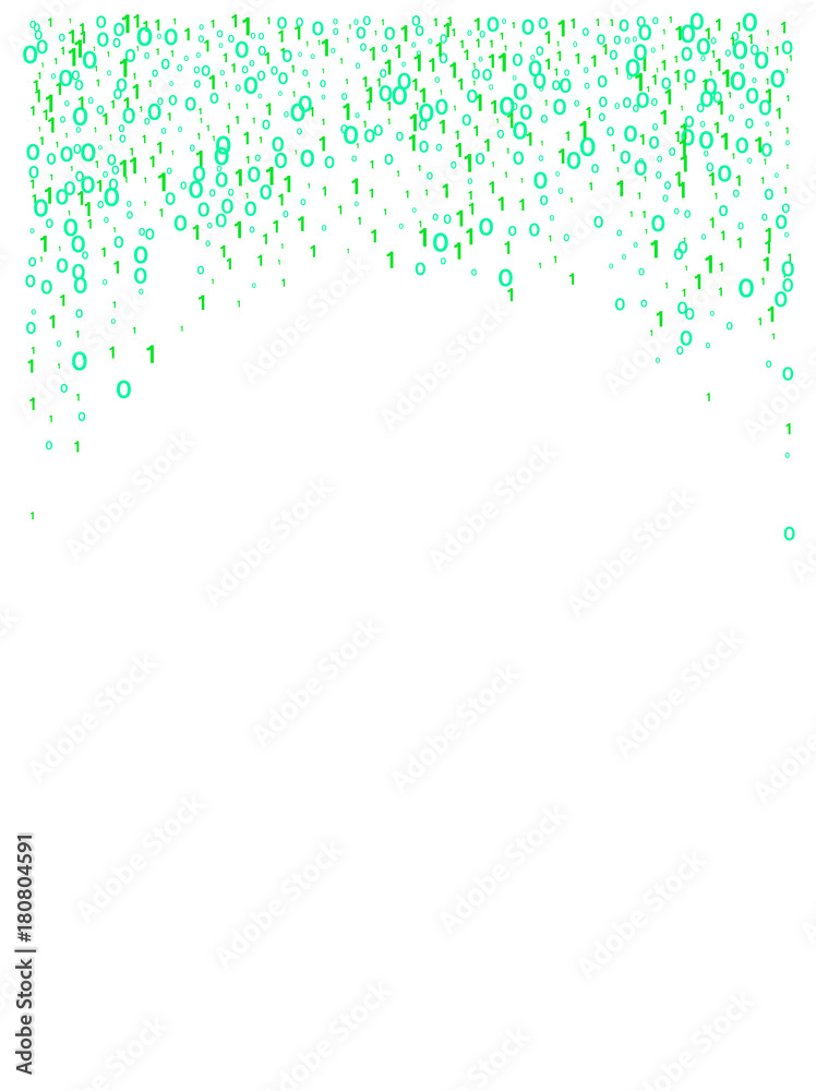 Cyber Monday Confetti. Computer Technology Background. Falling Down 1 and 0. Rain of 1 and 0. Electronic Devices, Gadgets, Internet Networking Technological Background. Cyber Monday Confetti in Green