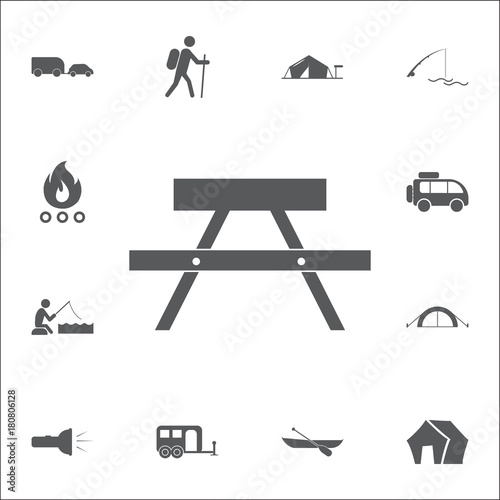 Table icon. Set of camping icons