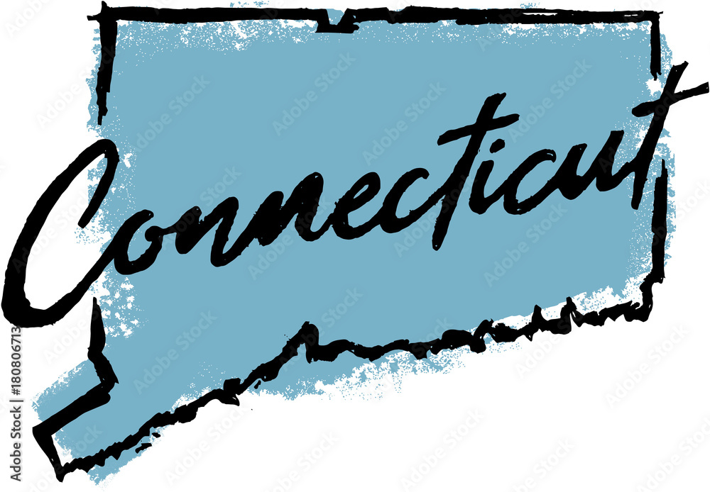 Fotografie Hand Drawn Connecticut State Illustration