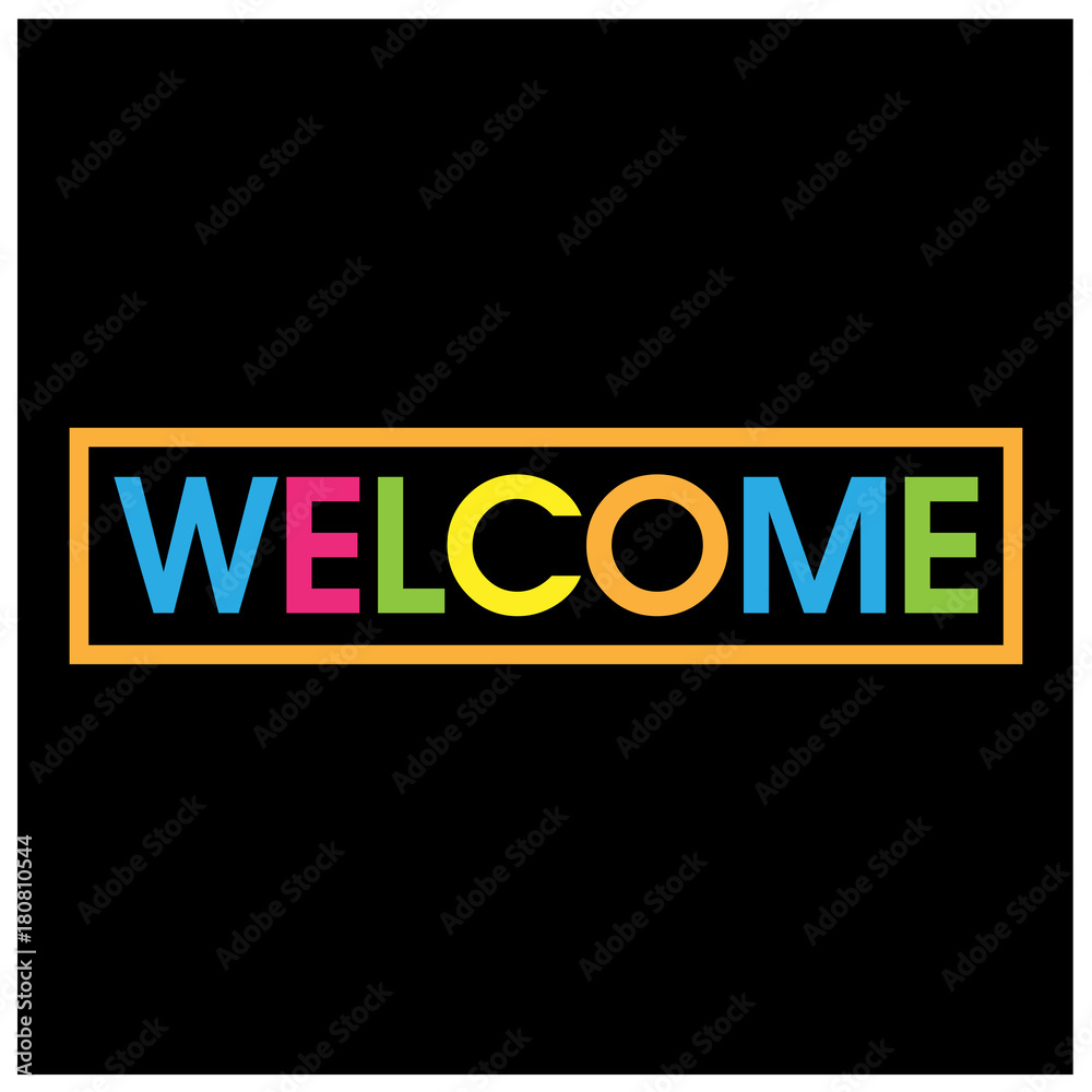 Colourful vector letters icon. word Welcome vectore 