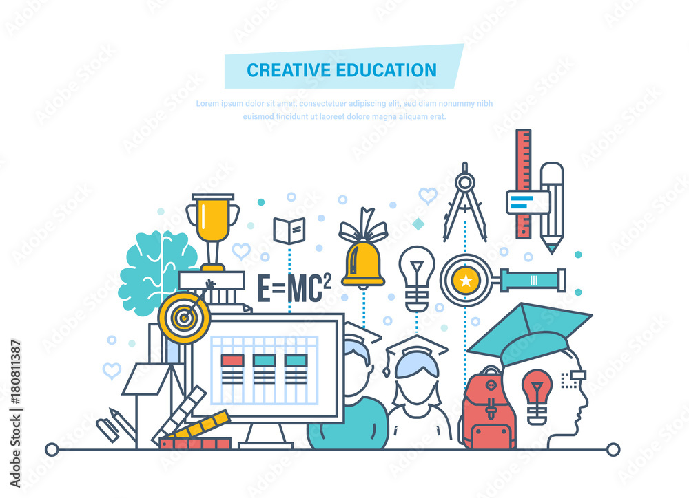 Creative education. Training, creativity distance learning, technology, knowledge, teaching, skills.