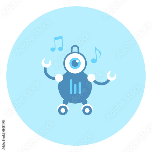 Robot Music Player Icon Modern Robotic Technology Vector Illustration © mast3r