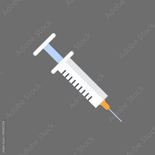 Syringe Icon Medical Equipment Concept Flat Vector Illustration