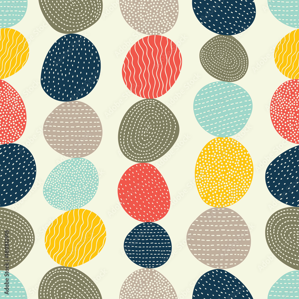 Vector seamless pattern with colorful decorative stones.