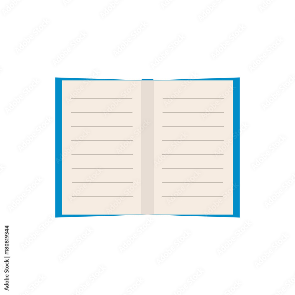 Empty vector flat book on white background Empty vector flat book on white background