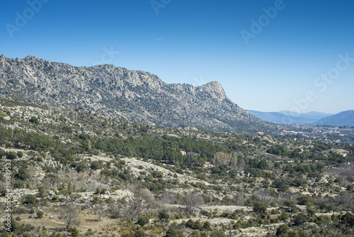 Views of La Cabrera Range, in Madrid, Spain. It can be seen Honey Peak (Pico de la Miel, in Spanish).