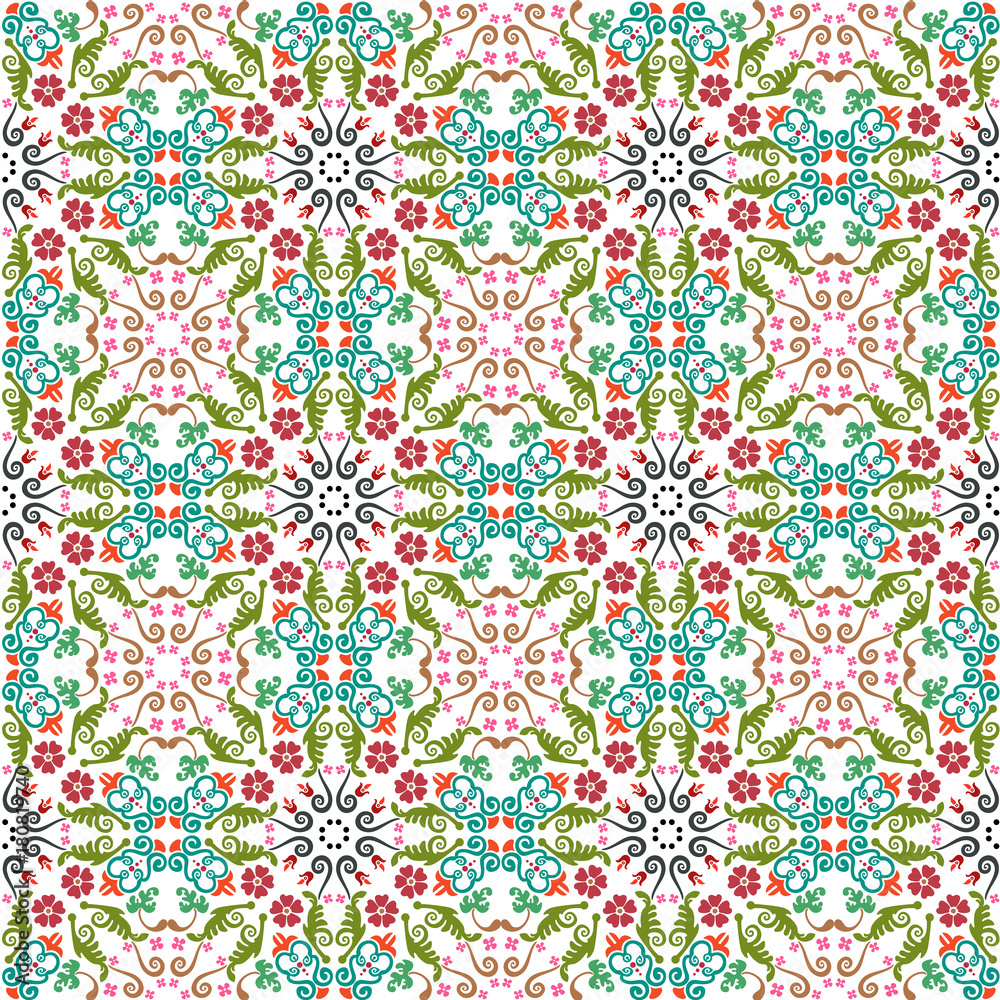 seamless floral pattern with smooth color background