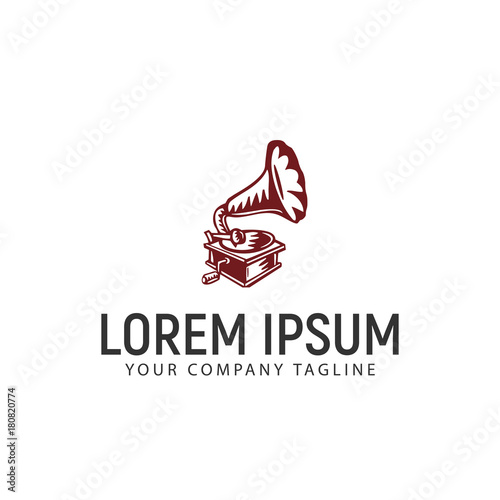 Gramophone logo design concept template