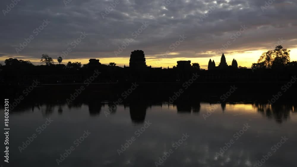 Scenic lake sunset in Cambodia, wide Scenic lake sunset in Cambodia, wide