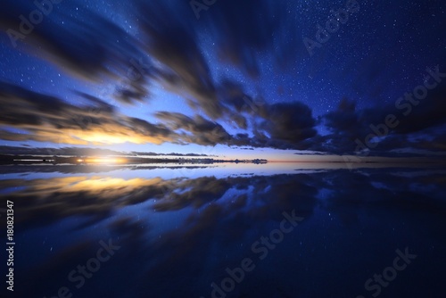 Dawn in Uyuni salt flat, Bolivia