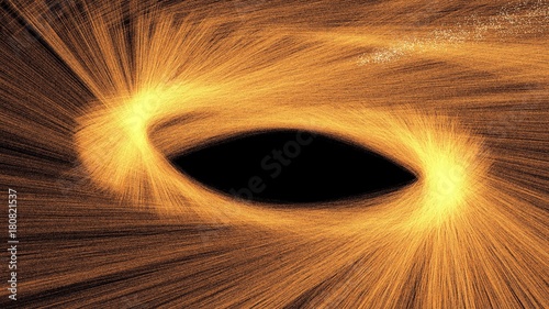 Circle showers of hot glowing sparks in motion from spinning steel wool 3d illustration