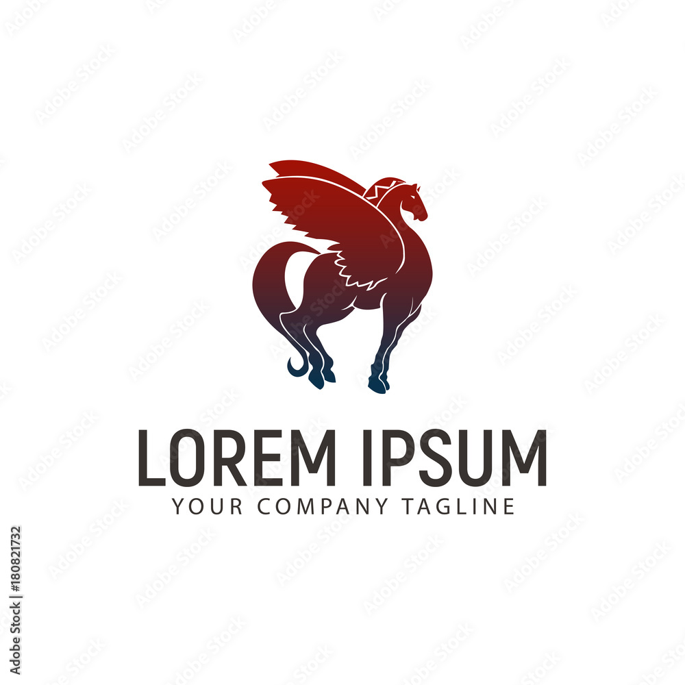 winged horse logo design concept template winged horse logo design concept template