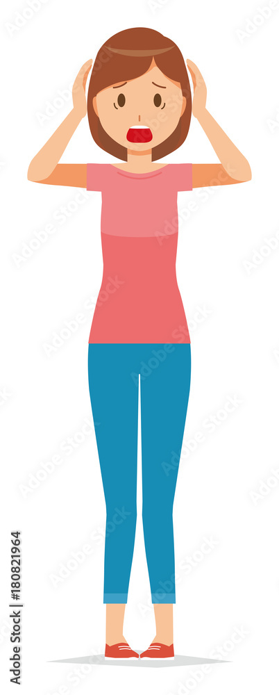 Illustration that my mom wearing short sleeve clothes is panicking Illustration that my mom wearing short sleeve clothes is panicking