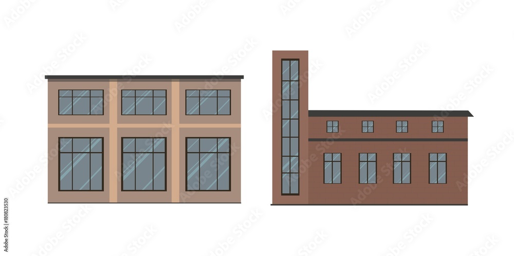 Buildings Types  on white background vector Illustration