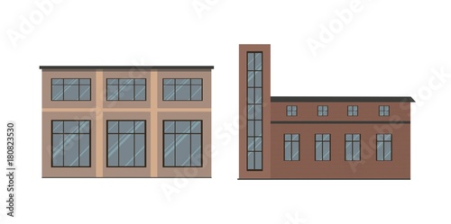 Buildings Types  on white background vector Illustration