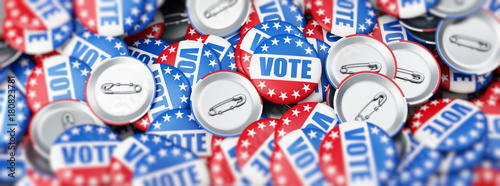 vote election on a white background 3D illustration, 3D rendering