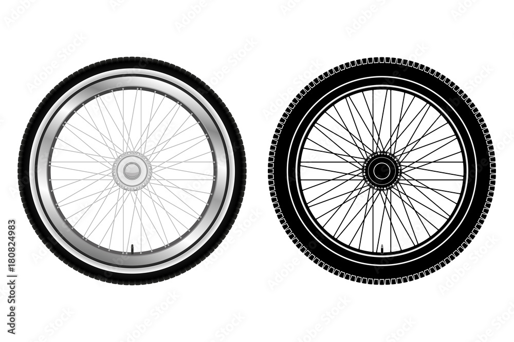 Wheel. White and back drawing
