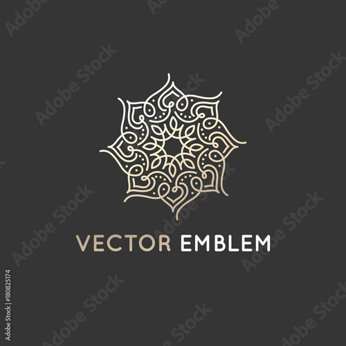Vector logo design template - abstract symbol in ornamental arabic style
