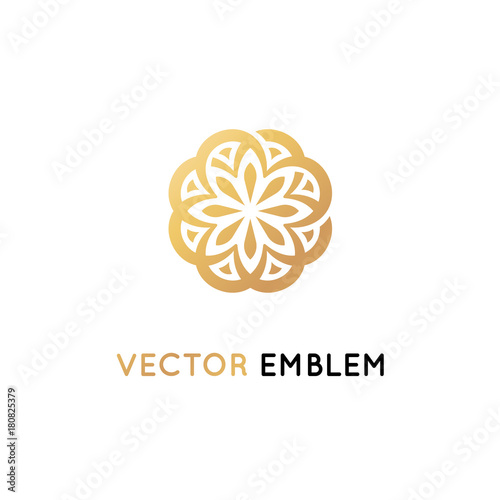 Vector logo design template - abstract symbol in ornamental arabic style