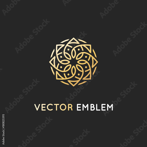 Vector logo design template - abstract symbol in ornamental arabic style