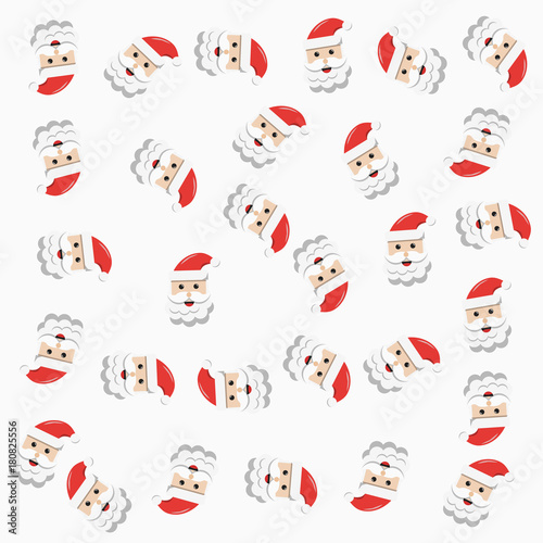 santa claus pattern on white background. flat design style. vector background design.