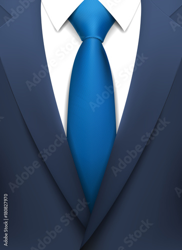 realistic suit with blue tie