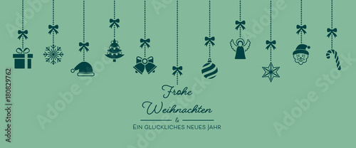 Weihnachten Icons von der Decke - Türkis